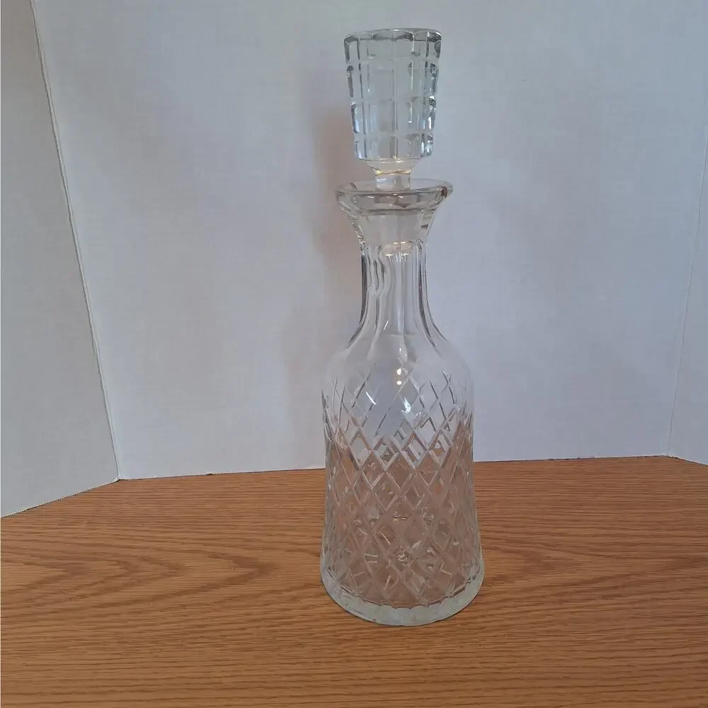 Vintage Cut Crystal Liquor Decanter 13.5